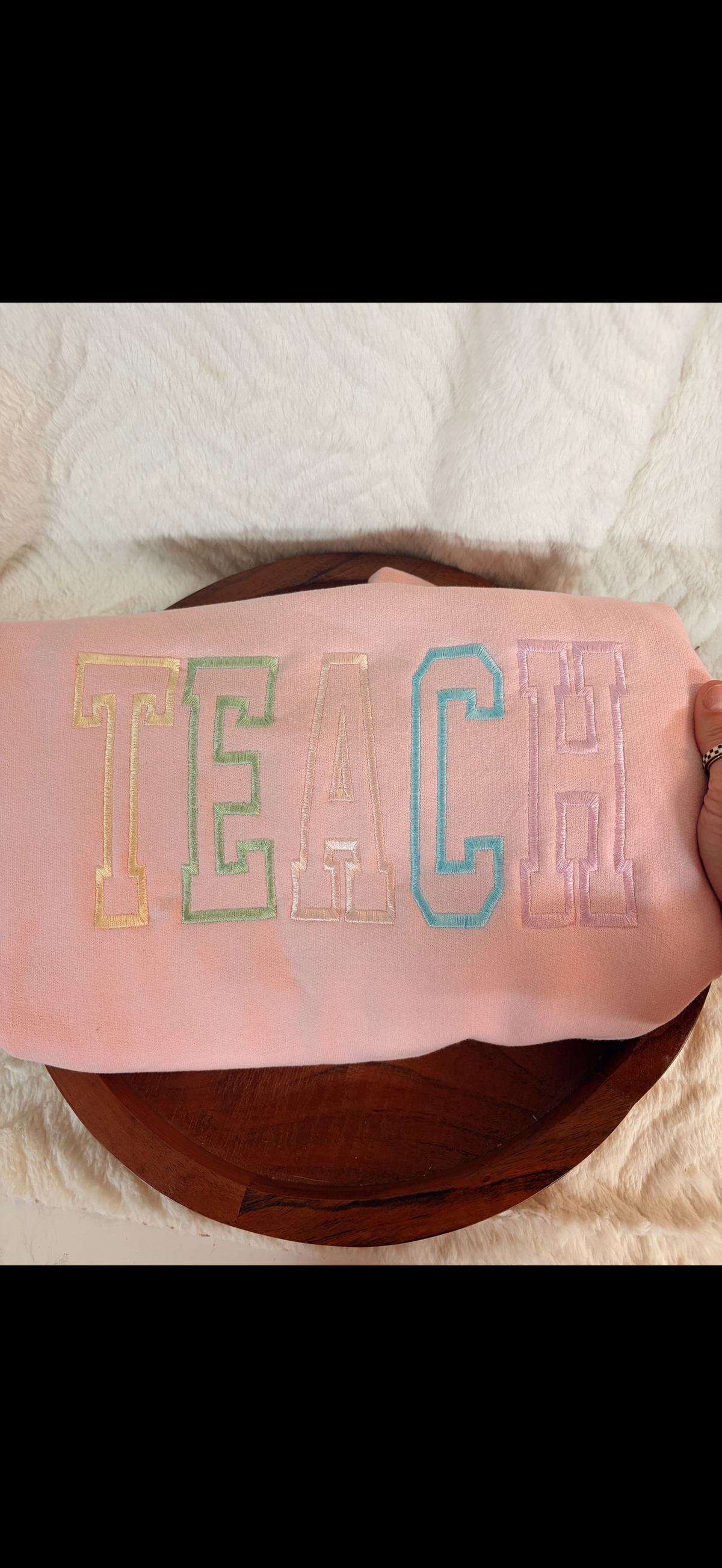 Pastel TEACH Embroidered Crewneck Sweatshirt