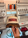 Chargers Embroidered Leopard Trucker Hat