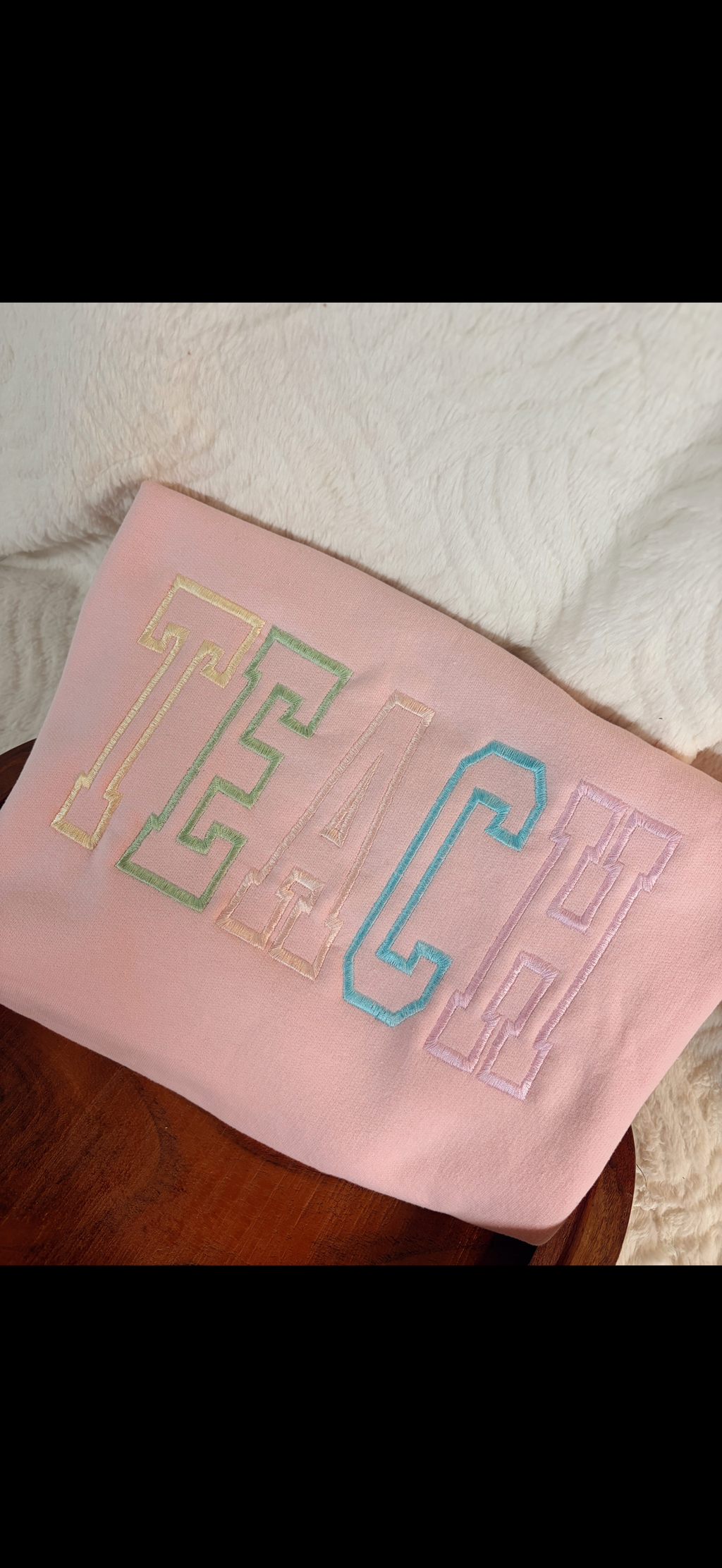 Pastel TEACH Embroidered Crewneck Sweatshirt