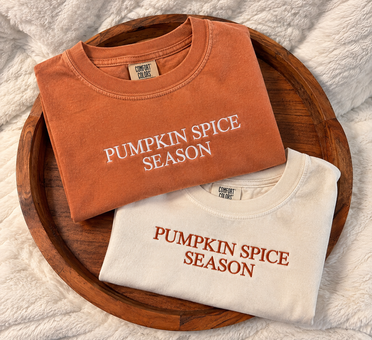 Pumpkin Spice Season Embroidered Comfort Colors Tee