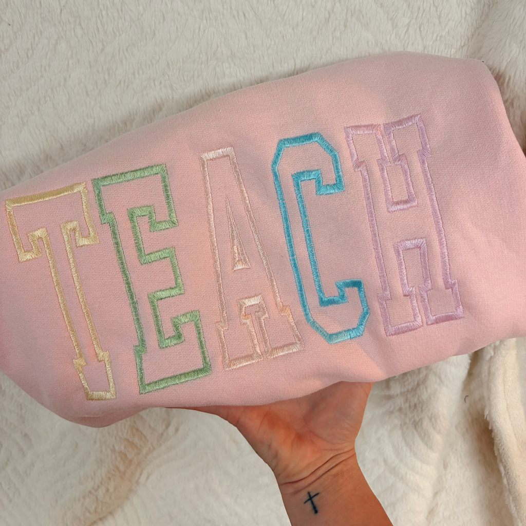 Pastel TEACH Embroidered Crewneck Sweatshirt