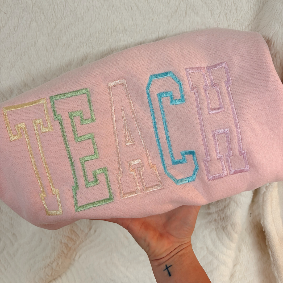 Pastel TEACH Embroidered Crewneck Sweatshirt