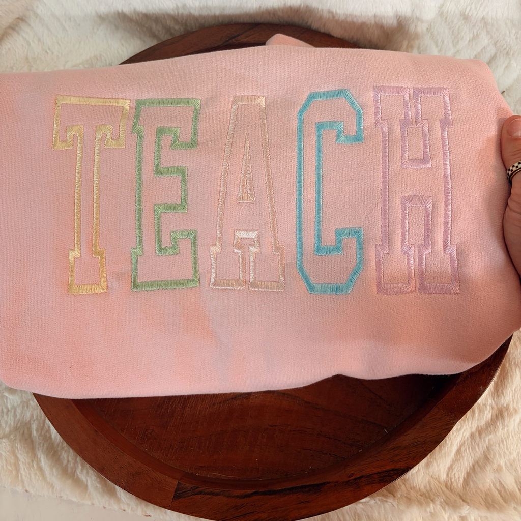 Pastel TEACH Embroidered Crewneck Sweatshirt