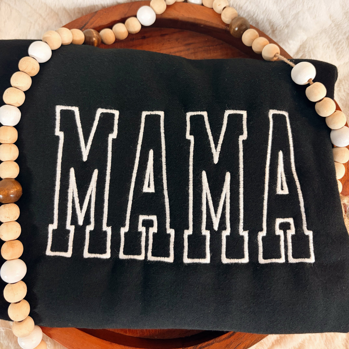 MAMA Embroidered Mockneck Crewneck