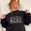 MAMA Embroidered Mockneck Crewneck